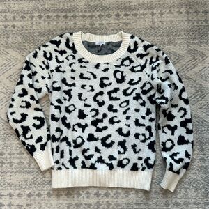 Cozy Snow Leopard Print Sweater